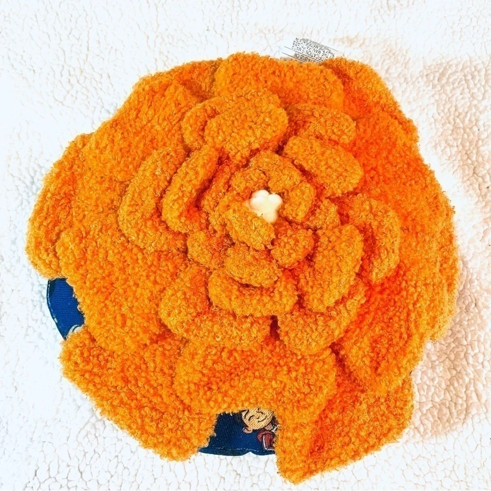 🌼 NWT Disney Parks Pixar COCO Marigold Petals Throw Pillow – Orange & Blue 🌼